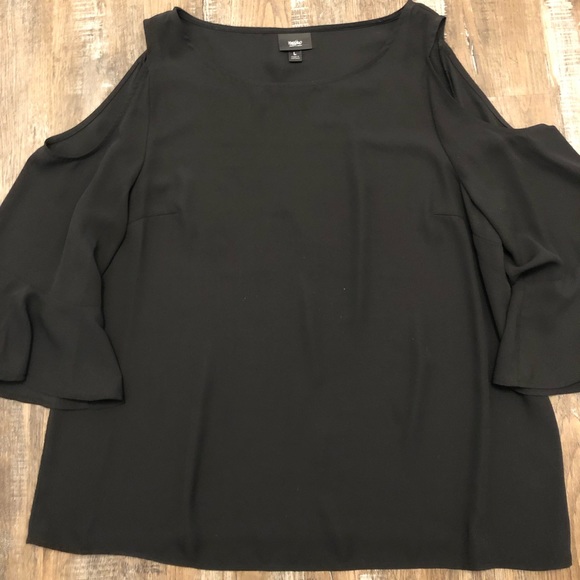 Mossimo from Target L black cold shoulder top - Picture 2 of 3